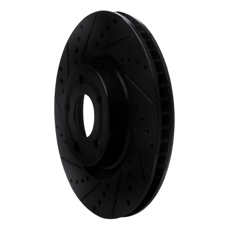 Ford Bronco Sport Brake Rotor (1) - Front Left - R1 Concepts - Drilled & Slotted - Black - `20-`25